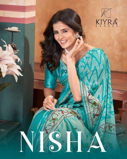 kiyra nisha vol 1 series 1001-1006 DULL MOSS brasso wholesale saree in surat 