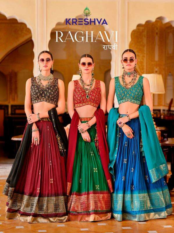 kreshva raghavi Smooth Silk With Beautifully Foil Print wholesale lehenga in surat 