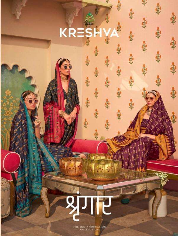 kreshva shringaar series 765-770 Mercerized Sigma Silk wholesale saree in surat 