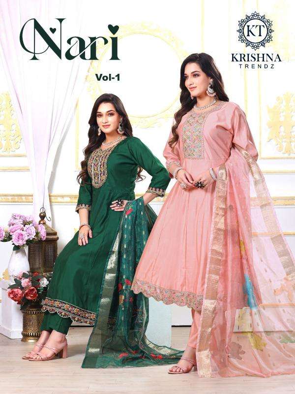 krishna trendz nari vol 1 ROMAN SILK wholesale readymade salwar kameez in surat