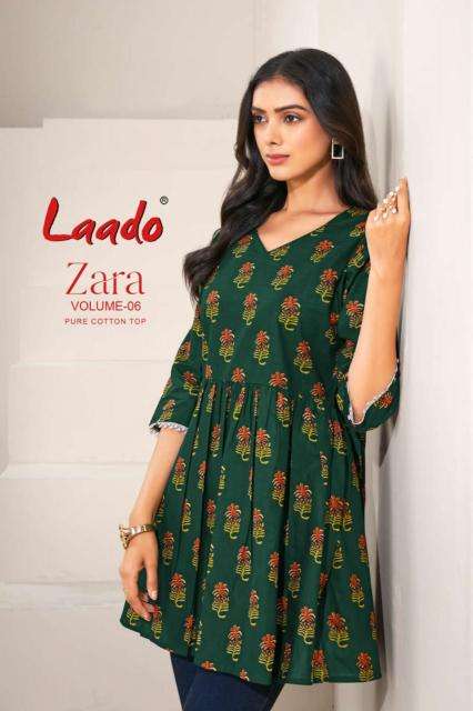 laado zara vol 6 series 6001-6012 COTTON wholesale kurti in surat