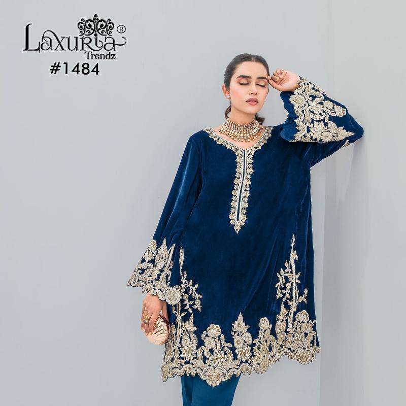 laxuria trendz 1484 9000 Velvet With Inner wholesale kurti in surat