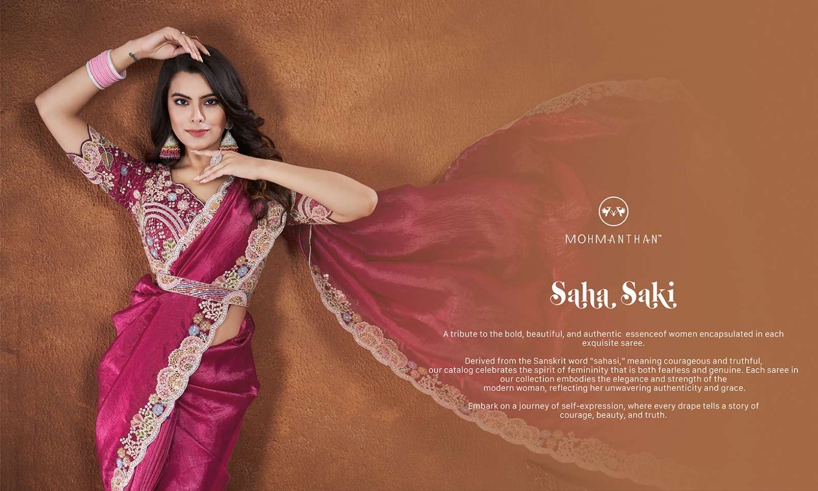 Mahotsav Mohmanthan 24000 Saha Saki Fancy Attached Wholesale Saree in Surat