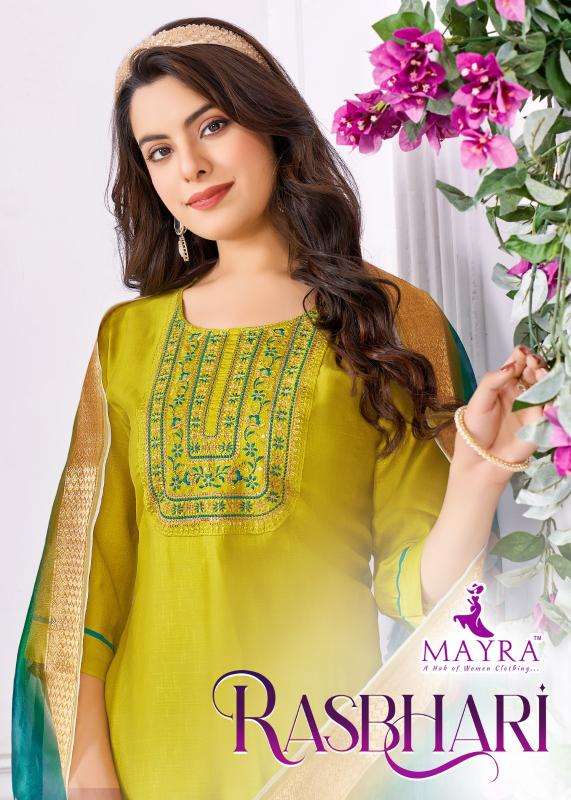 Mayra Fashion Rasbhari Series 91234-91241 Vertical Dobby Party Wear Wholesale Suits in Surat