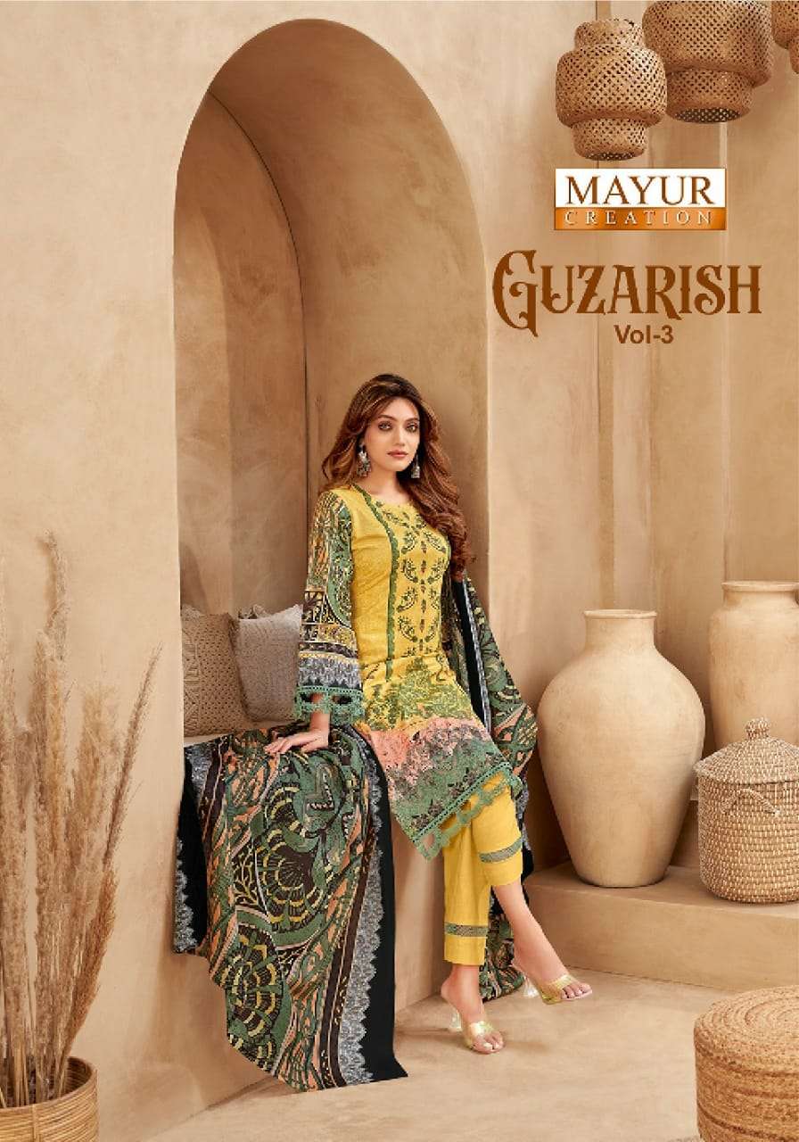 Mayur Guzarish Vol-03 series 3001-3008 Pure Cotton wholesale salwar kameez in surat