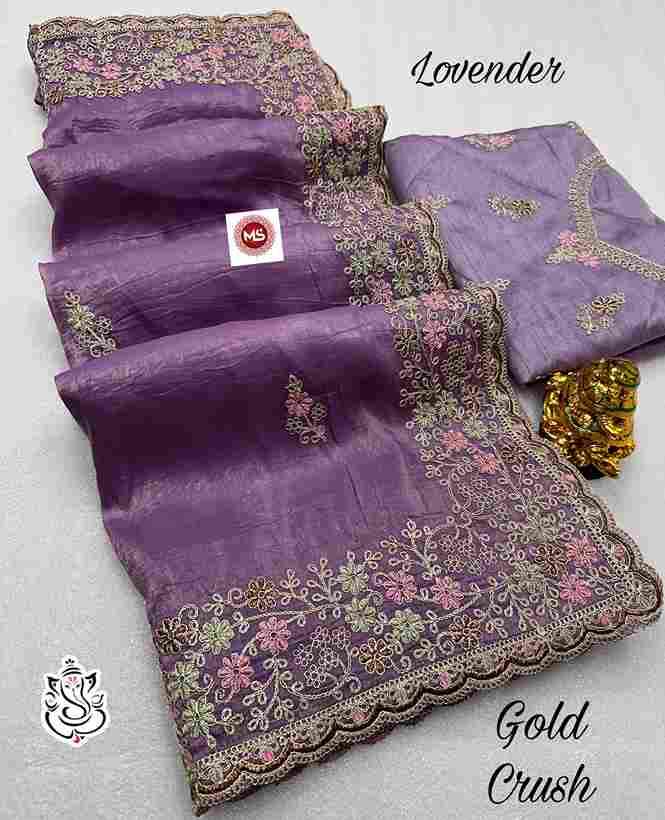 MS Brand Gold Crush Codding Pitta Work Wholesale Saree in Surat 