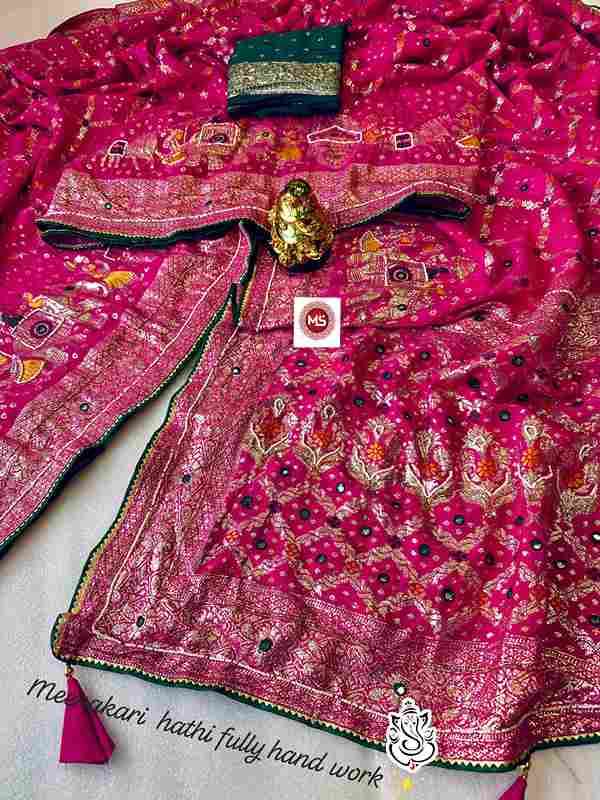 MS Brand Meena Hathi X Handwork Dola Silk Meenakari Hathi & Cutdana Plus Moti Khatli Handwork Wholesale Saree in Surat