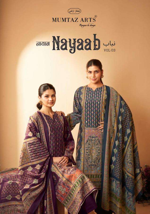 mumtaz arts nayaab vol 3 series 3001-3006 PURE VISCOSE MUSLIN wholesale salwar kameez in surat 