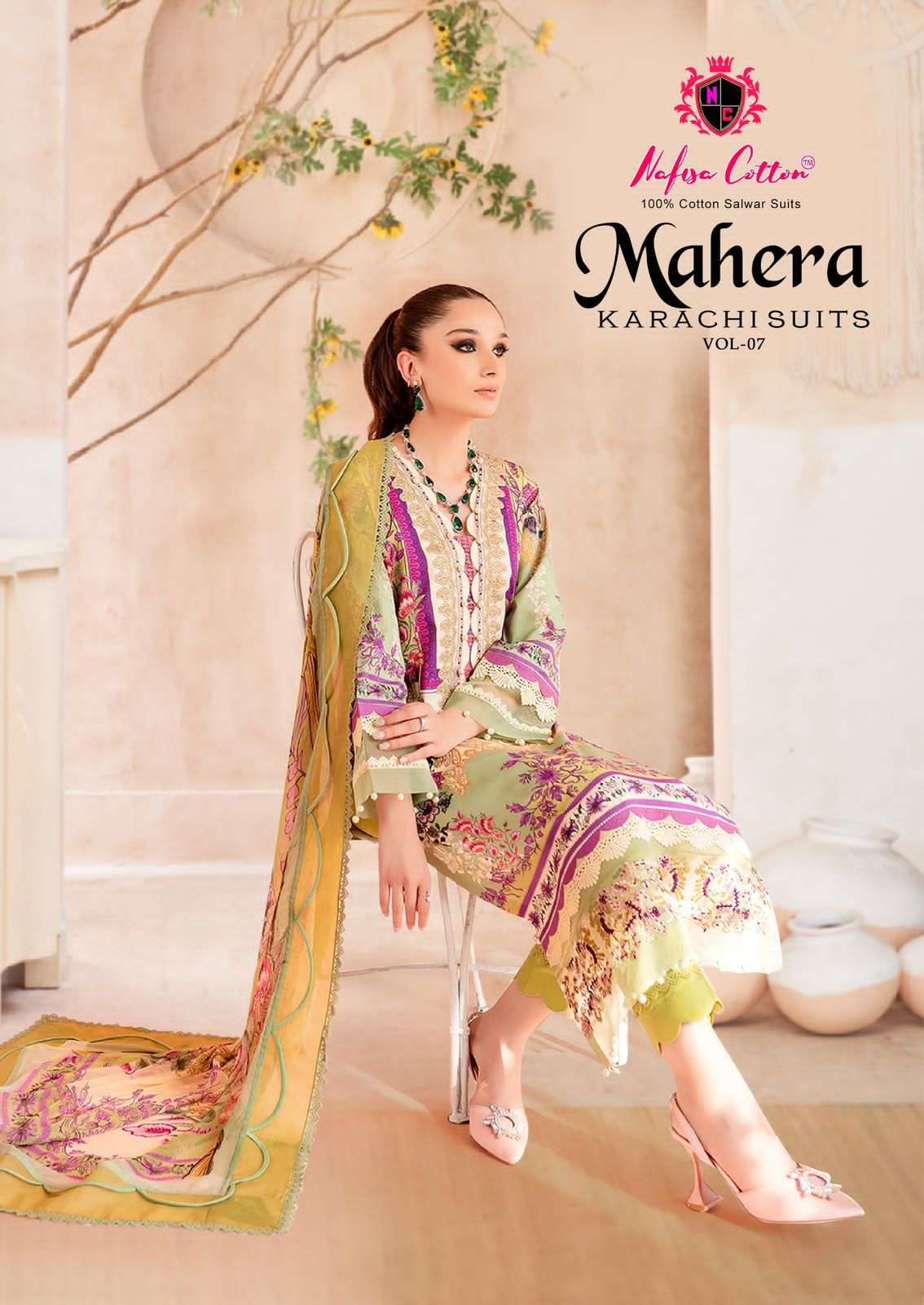 NAFISA COTTON MAHERA VOL 7 series 7001-7006 LAWN KARACHI SUITS