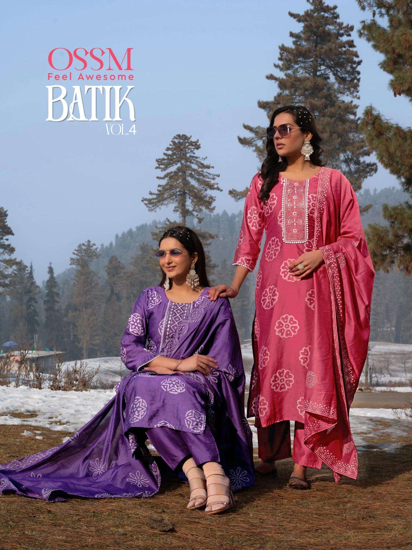 ossm batik vol 4 series 101-106 Chanderi wholesale salwar kameez in surat