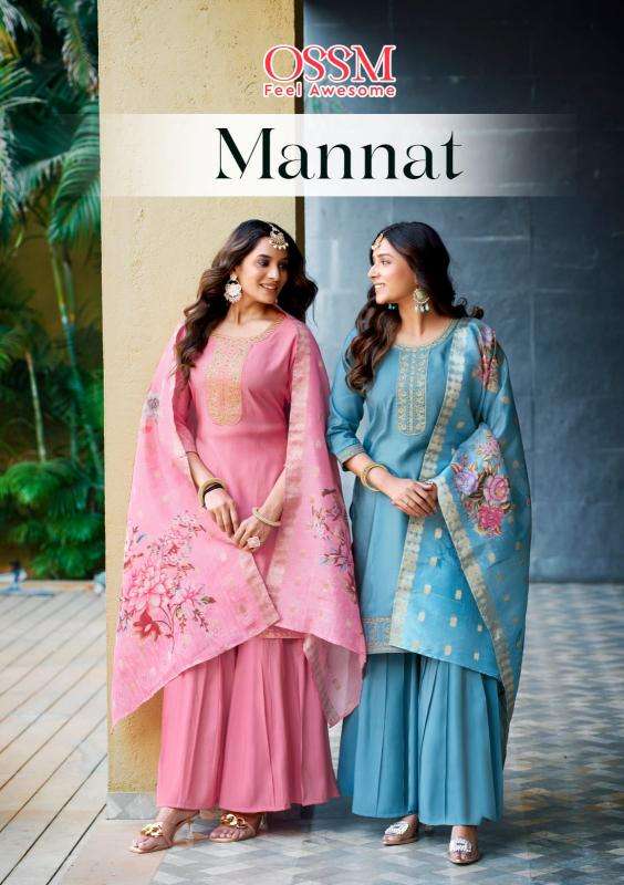 ossm mannat series 1001-1006 viscose roman wholesale salwar kameez in surat 