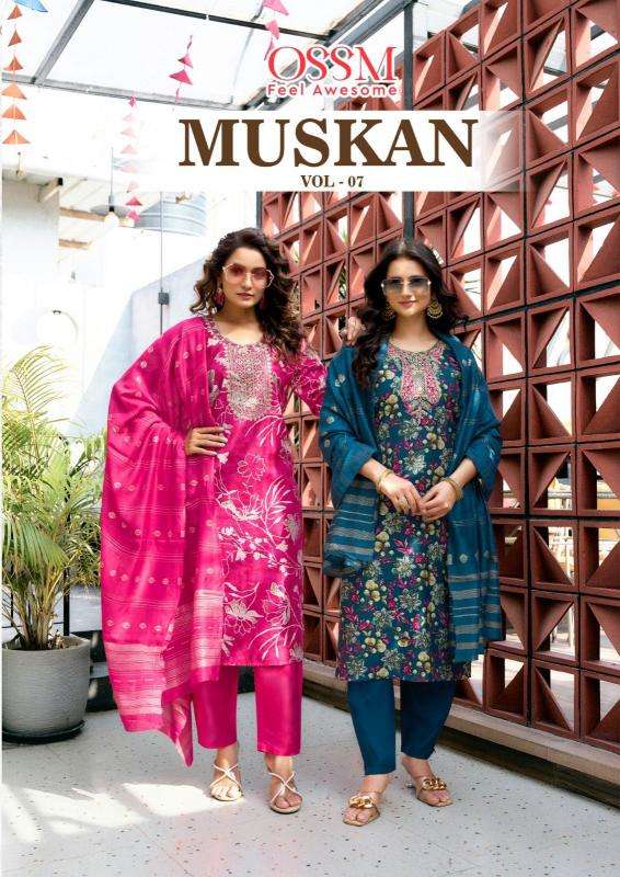 ossm muskan vol 7 series 7001-7006 vatican silk wholesale salwar kameez in surat 