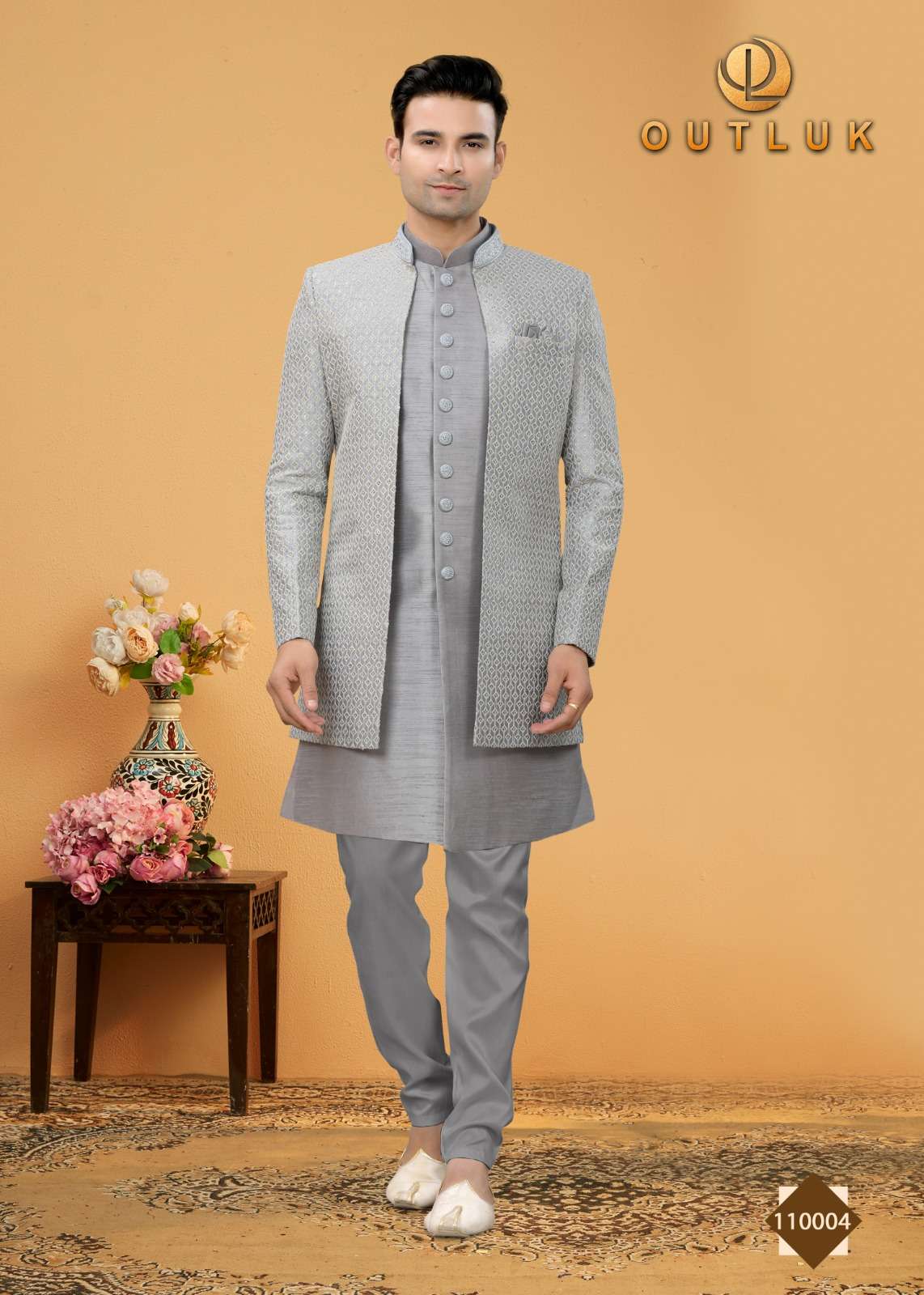 Outluk Vol 110 Art Silk Festival Wear Mens Kurta With Pajama Collection