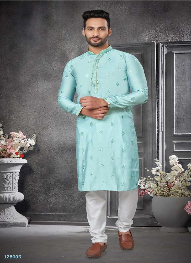 Outluk Vol 128 Cotton silk Mens Wear Kurta Pajama Catalog