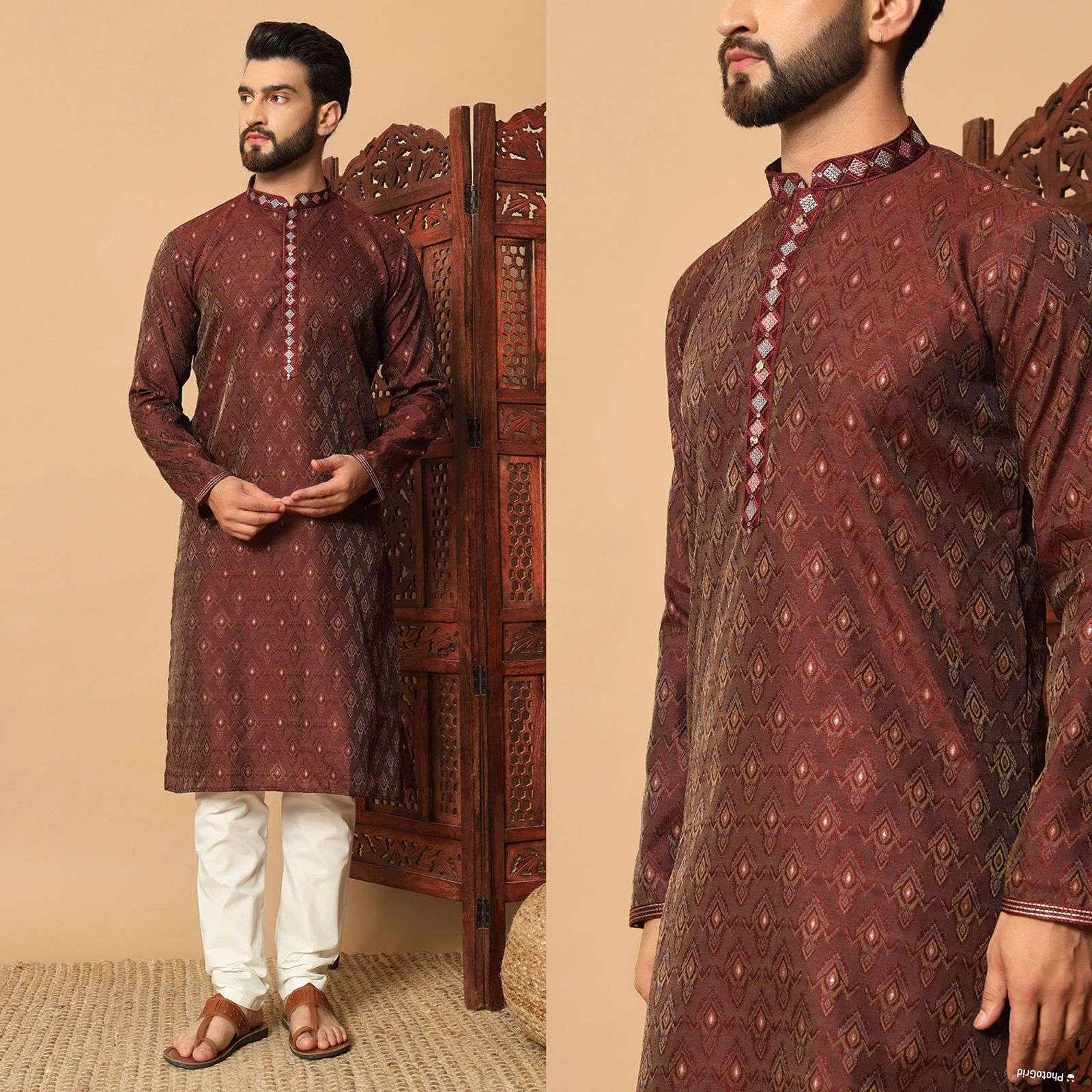 Outluk Vol 131 Jacquard Mens Kurta With Pyjama Collection