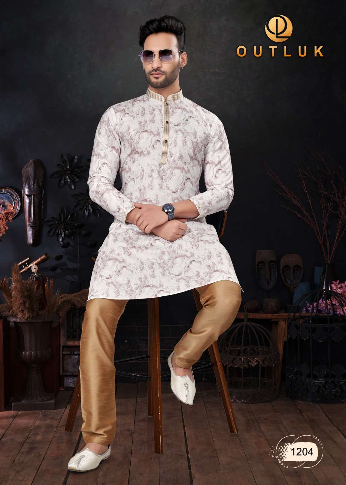 Outluk Wedding Collection Vol 12 Cotton Mens Kurta With Pajama Collection