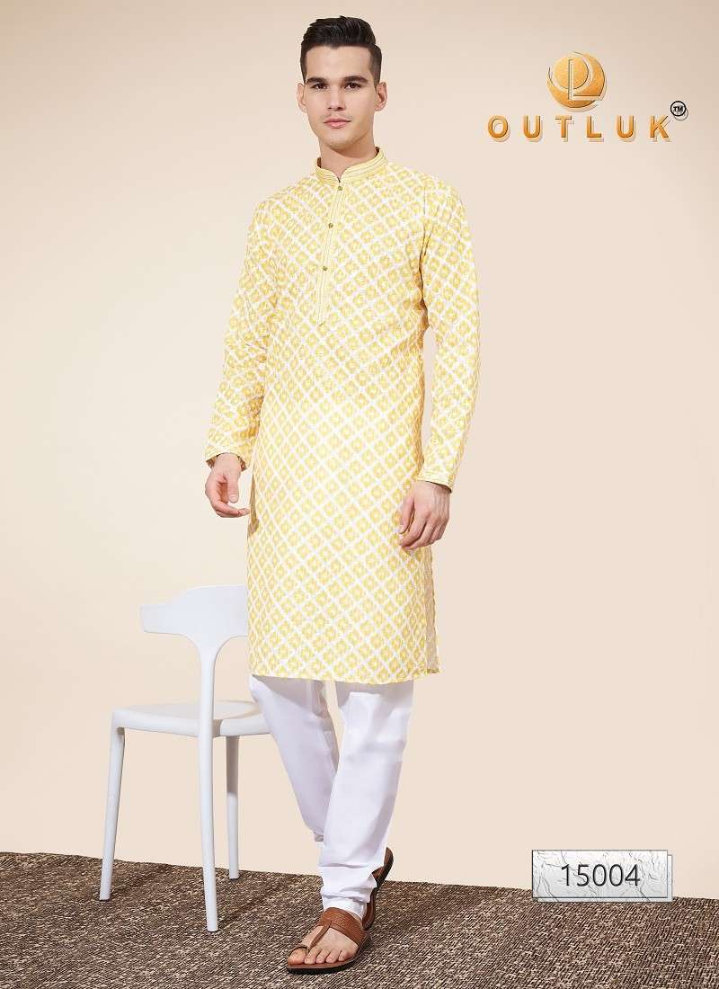 Outluk Wedding Collection Vol 15 Lakhnowi Cotton Mens Kurta Pajama Orders In India