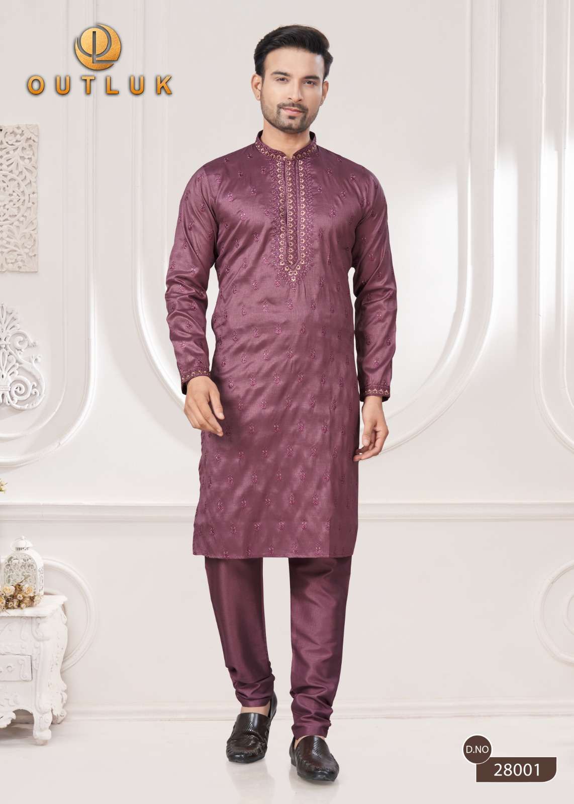 Outluk Wedding Collection Vol 28 Silk Mens Kurta With Pajama