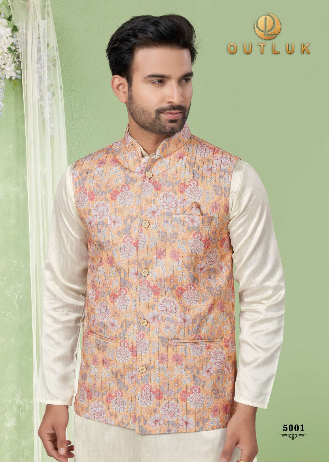 Outluk Wedding Collection Vol 5 Silk Mens Wear Kurta Pajama With Jacket