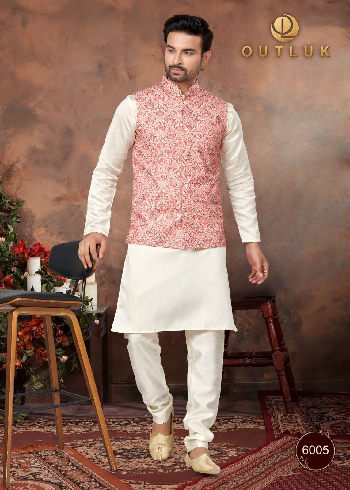 Outluk Wedding Collection Vol 6 Silk Kurta Pajama With Jacket Collection