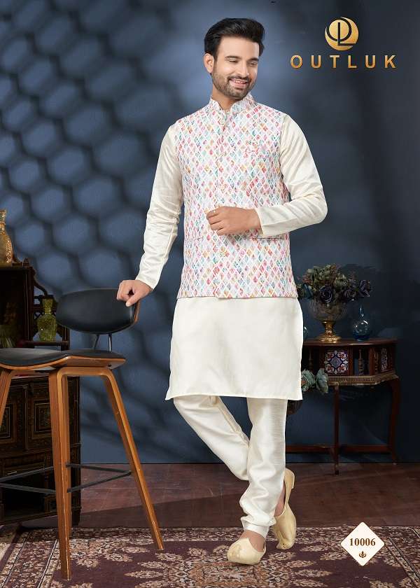 Outluk Wedding Lucknowi Vol 10 Cotton Koti Kurta With Pajama Collection