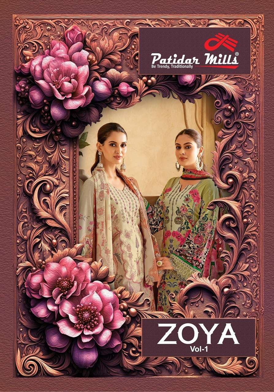 Patidar Zoya Vol-01 series 1001-1008 Pure Cotton wholesale salwar kameez in surat 