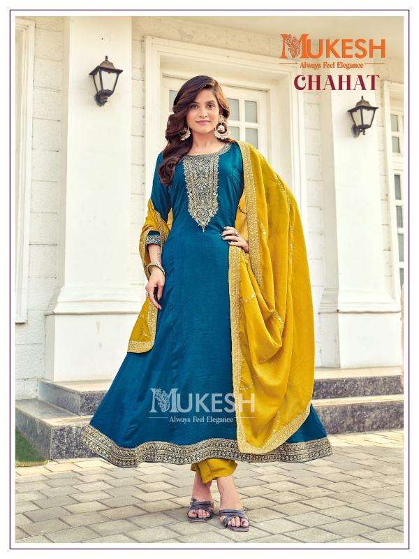 pr chahat series 1001-1004 PURE VISCOSE ANARKALI GOWN WITH PANT AND DUPATTA