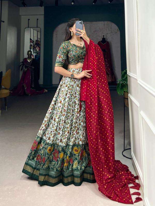 pr lnb1217 tussar silk floral print fashionable stitch lehenga 