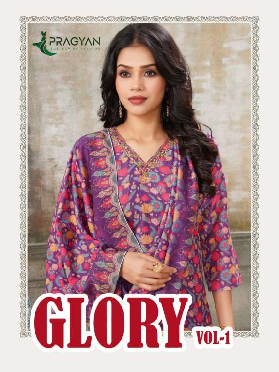 Pragyan Glory Vol-1 series 1001-1006 Heavy Muslin wholesale salwar kameez in surat 