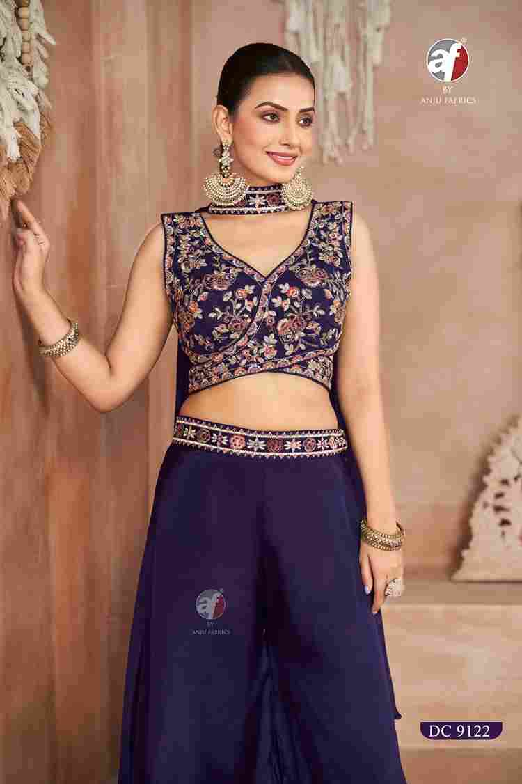 Pure Chinon Chiffon Designer Crop Top with Drape Skirt & Chokar Dupatta Wholesale in Surat