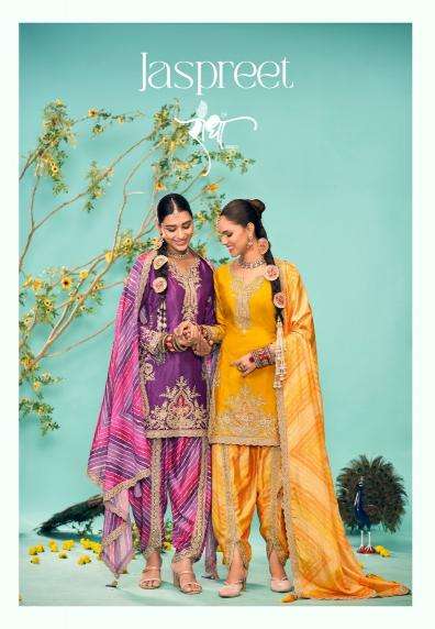 radha trendz jaspreet series 3031-3034 HEAVY PREMIUM CHINON wholesale salwar kameez in surat 