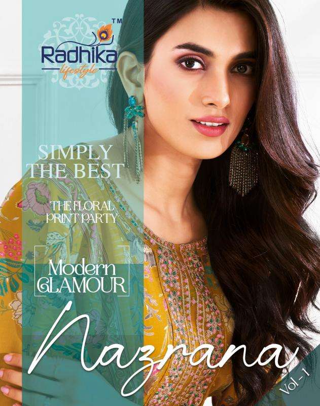 radhika lifestyle nazrana vol 1 series 1001-1006 JAM SATIN wholesale salwar kameez in surat 