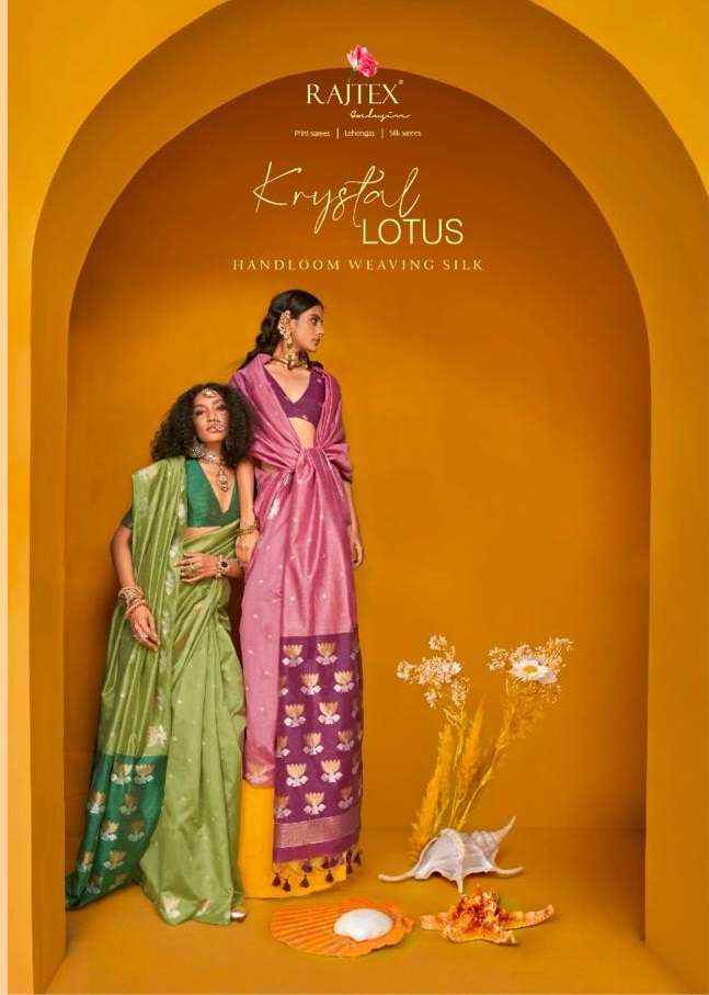 Rajtex Krystal Lotus Tussar Handloom Weaving Silk Wholesale Saree in Surat