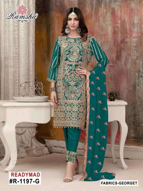 ramsha r 1197 nx GEORGET HEAVY EMBROIDERY wholesale salwar kameez in surat 