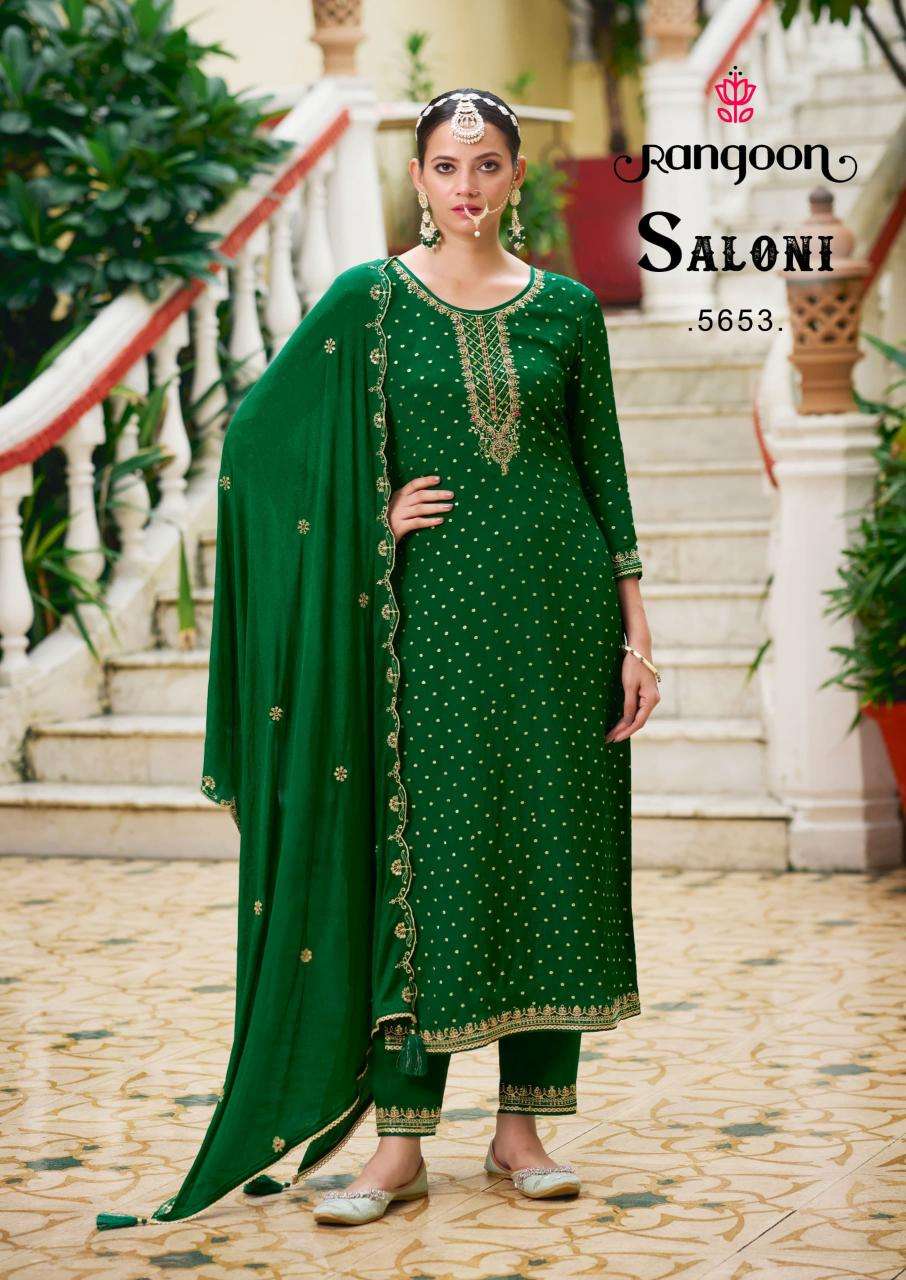 rangoon saloni series 5651-5654 Pure Chinon Jecaurd wholesale salwar kameez in surat 