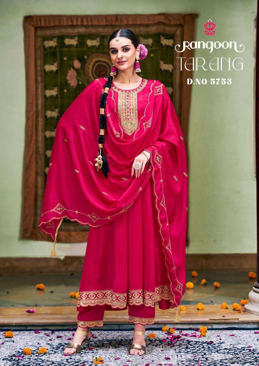 rangoon tarang series 5751-5754 CHINON SILK wholesale salwar kameez in surat 