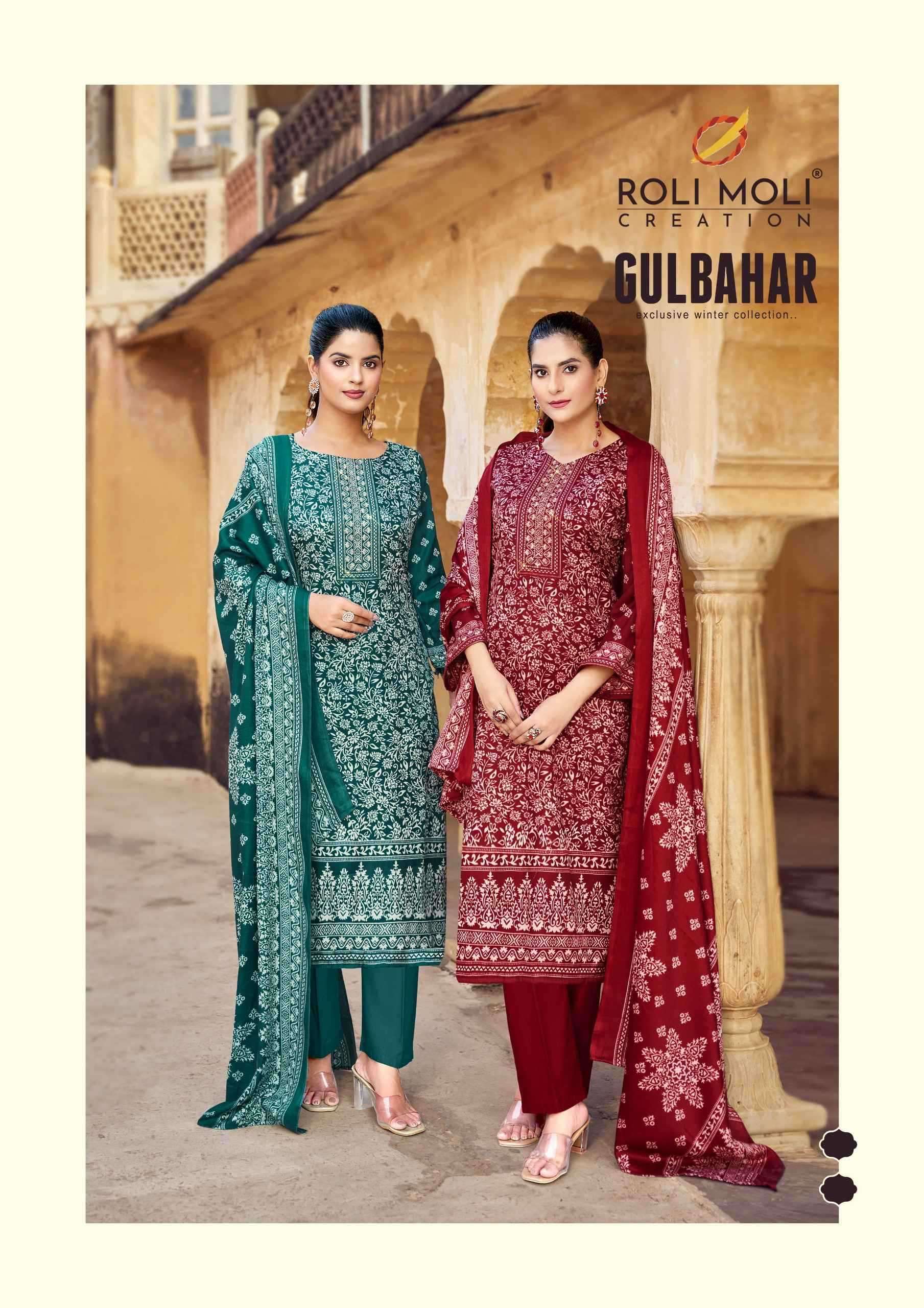 roli moli gulbahar series 1001-1008 PASHMINA Wholesale Salwar Kameez in Surat