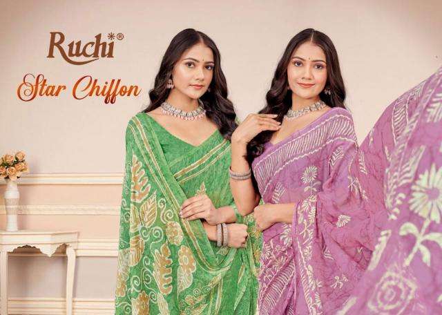 ruchi star chiffon 182 series 39101-39103 Chiffon wholesale saree in surat 