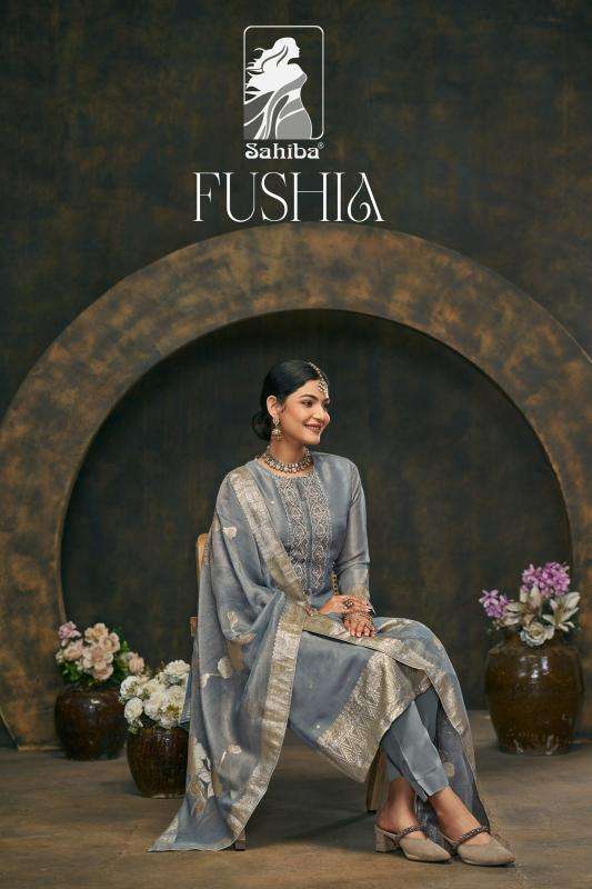 sahiba fushia FANCY SIMMER JAQUARD wholesale salwar kameez in surat