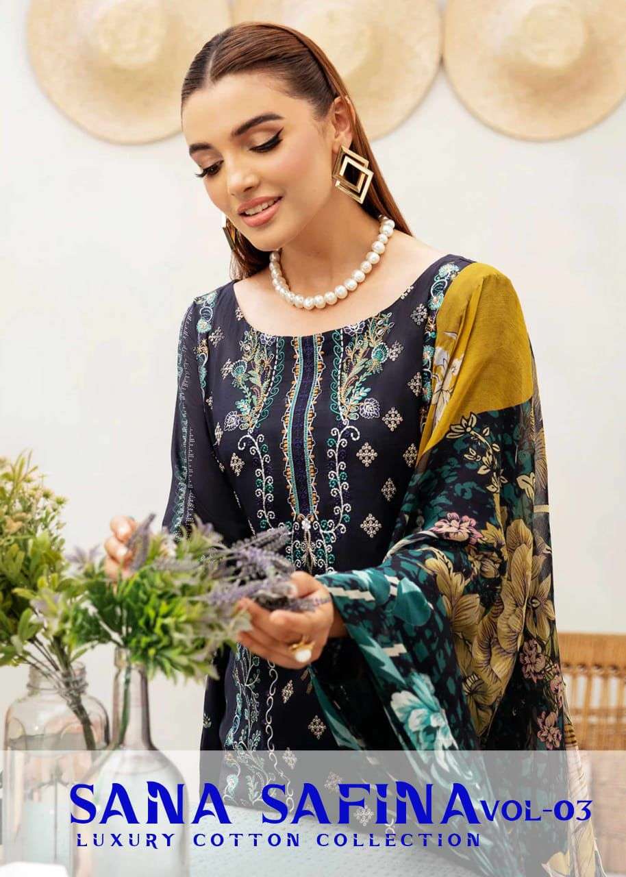 SANA SAFINA VOL 3 series 501-506 PURE COTTON KARACHI SUITS