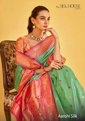 sarha aarohi silk series 11601-11606 Tissue wholesale saree in surat 