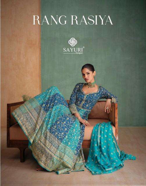 sayuri rang rasiya series 5656-5657 REAL GEROGETTE gown with dupatta