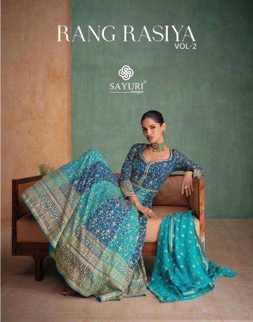 sayuri rang rasiya vol 2 series 5656 georgette wholesale gown set in surat 