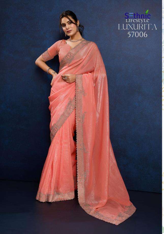 sethnic lifestyle luxurita series 57001-57006 GRAND PEACOCK wholesale saree in surat 