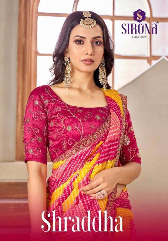 sirona fashion shraddha series 1001-1004 CHIFFON wholesale saree in surat 