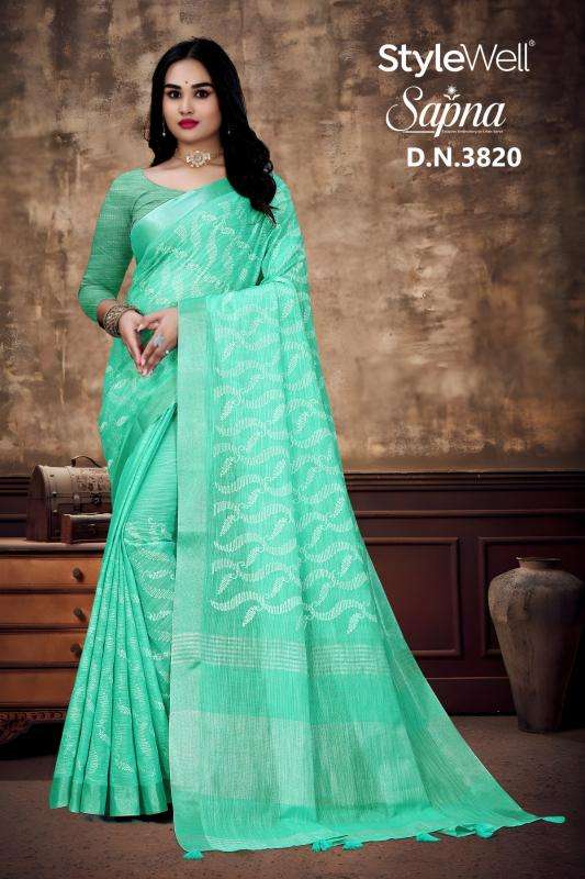 stylewell sapna series 3816-3823 linen cotton wholesale saree in surat 