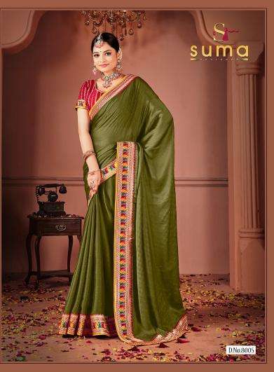 suma sakhi series 8001-8009 Black Rangoli wholesale saree in surat 