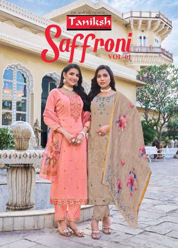 taniksh saffroni vol 1 series 1001-1008 VERTICAL wholesale salwar kameez in surat