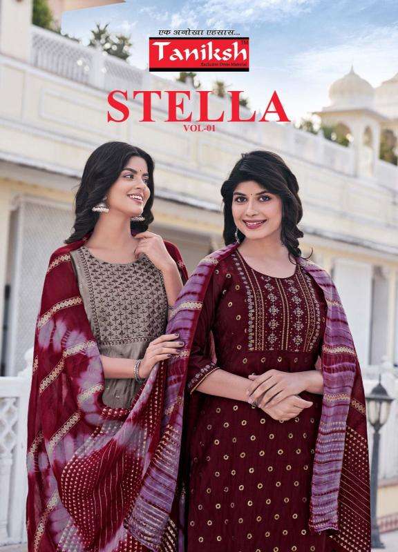 taniksh stella series 1001-1005 VERTICAL wholesale salwar kameez in surat 