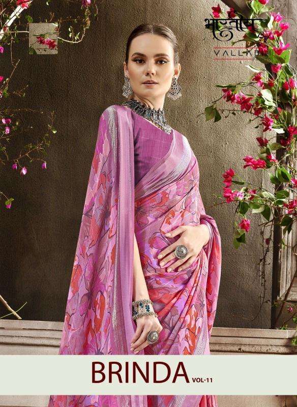 vallabhi prints brinda vol 11 series 31671-31676 CHIFFON wholesale saree in surat 